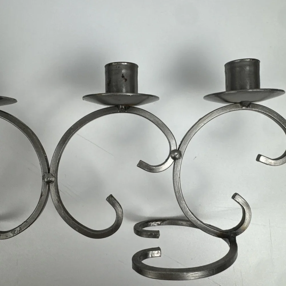 Vtg 80s Dalagruppen Sweden Wrought Iron 4 Taper Candle‎ Holder Scandinavian